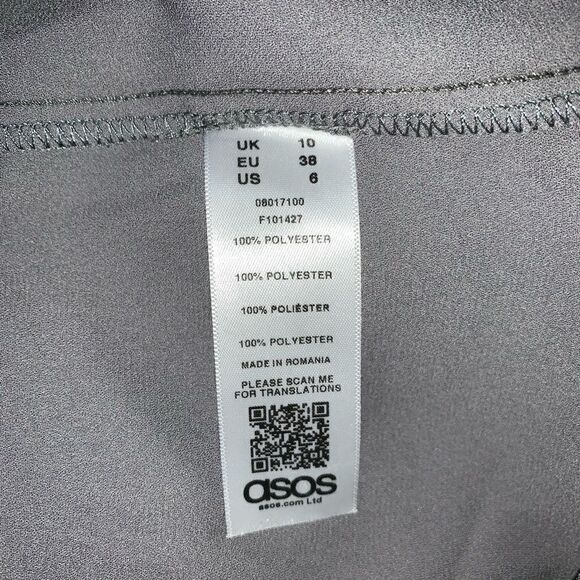 ASOS Petite Gray Ruffle Mini Dress-6 NWT - Picture 7 of 8